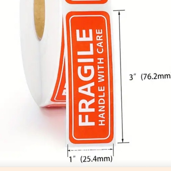 NWT - 800ct. FRAGILE STICKERS 1"H x 3"W - Picture 4 of 5